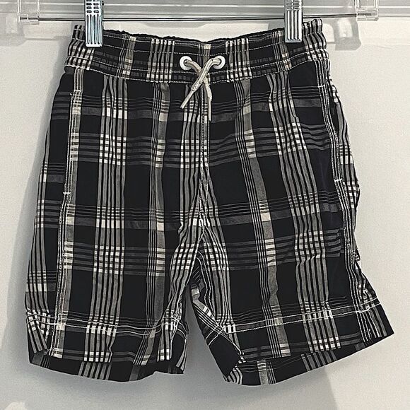 EUC Gap Swimtrunks Boys Sz 4/5 Small Navy plaid - Picture 1 of 3